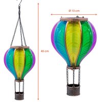 Spetebo LED Dekolicht Solar LED Heißluftballon bunt zum Hängen   45 cm  Solar betrieben  LED fest integriert  warm weiß  automatisches Einschalten bei Dämmerung