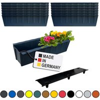 BURI Pflanzkübel Europaletten Blumenkasten Anthrazit 12x zum Einlassen Pflanzkasten