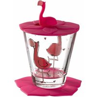 LEONARDO Kinderbecher Kindertrinkset BAMBINI 3 tlg. Flamingo  Glas