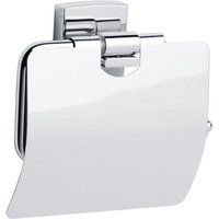 tesa Toilettenpapierhalter 1x tesa klaam Toilettenpapierhalter  Komplett Set  2 St.  inkl. Klebelösung   chrom 5 3 cm : 14 cm : 12 5 cm
