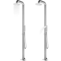 vidaXL Gartendusche  Bodendusche 225 cm Edelstahl