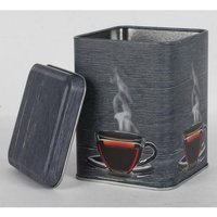 BURI Futterbehälter 12 Stück Metall Teedosen grau mit Deckel Küche Haushalt Gefäß 8x8x10cm  Metall