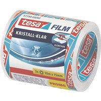 tesa Klebeband kristall klar  3 St  15 mm/10 m  unsichtbar  stark klebend und alterungsbeständig