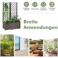 COSTWAY Blumenkasten  Pflanzkasten mit Rankgitter  für Garten  Hof  Balkon