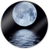 Hochwertiges Glasbild Mond Vollmond Planet Weltraum