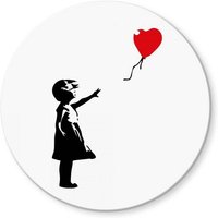 Hochwertiges Glasbild Graffiti Banksy Girl with the red balloon