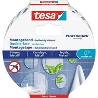 tesa Klebeband Montageband für Fliesen und Metall 5mx19mm weiß