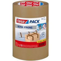 tesa Klebeband tesapack ULTRA STRONG extra starkes Paketklebeband  Spar Set  3 St  Packband   einfaches Verpacken & Verschließen   braun