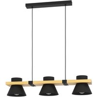 EGLO LED Hängeleuchte Maccles  Leuchtmittel exklusive  Hängeleuchte   L78 x B18 x H110 cm   schwarz  braun   3X15W exkl.