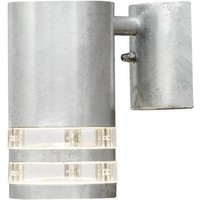 KONSTSMIDE LED Außen Wandleuchte  LED wechselbar  warmweiß  Fassadenbeleuchtung Haus wand & Carport beleuchten  Silber H: 15 5cm