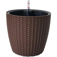 HTI Living Blumentopf Blumentopf Nessa Hydro 27 5 cm Braun  Stück  1 St.  1 Übertopf   mit Wasserspeicher und Wasserstandsanzeiger