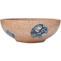 vidaXL Aufsatzwaschbecken  Waschbecken Braun und Blau Rund Ø41x14 cm Keramik