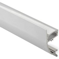 SO TECH  LED Stripe Profil LED Aluprofil 43  Aluminium eloxiert 2000 x 17 x 41 mm opale Abdeckung  für LED Streifen bis 12 mm Breite indirekte Beleuchtung