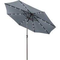 COSTWAY Sonnenschirm φ300 cm Gartenschirm  mit Solar LED Beleuchtung