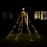 Spetebo Weihnachtspyramide LED Lichterpyramide mit Timer   200 LED / 150 cm  Dekorativer Metall Weihnachtsbaum 150 cm