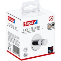 tesa Handtuchhaken 1x tesa EXXCELLENT Handtuchhaken  Badezimmer  Gäste WC  Wandmontage   Komplett Set  2 St.  inkl. Klebelösung   chrom 3 7 cm : 3 7 cm : 3 7 cm