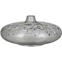 GILDE Dekoobjekt Metall Vase bauchig Lavera in Grau Metallic  Blau und Beige   Ein stil
