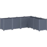 vidaXL Blumentopf Pflanzkübel Grau 160x120x53 cm PP  1 St 
