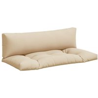 vidaXL Sitzauflage Palettenkissen 2 tlg. Beige Stoff   2 St 