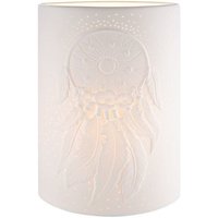 GILDE Dekoobjekt Porzellan Lampe Traumfänger Höhe 28cm