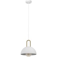 EGLO LED Hängeleuchte Calmanera  Leuchtmittel exklusive  Hängeleuchte   H110 x Ø32 5 cm   weiß  messing   1X40W exkl.