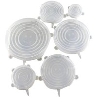 Spetebo Universaldeckel 6er Set Universal Silikondeckel rund   Set  6 tlg.  6er Set   6 5 cm bis 20 5 cm   Dehnbare Frischhalte Deckel