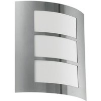 EGLO LED Wandleuchte City  Leuchtmittel exklusive  Wand /Deckenleuchte   L23 5 x H26 x AL9 cm   edelstahl   1X60W exkl.