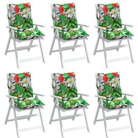 vidaXL Sitzauflage Niedriglehner Auflagen 6 Stk. Mehrfarbig Oxford Gewebe   6 St 