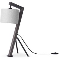 Paco Home Tischleuchte GALLOW  ohne Leuchtmittel  Schreib Holz Dreibein Vintage E27 Galgen Modern Höhe 49cm