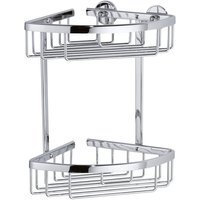 tesa Duschablage ALUXX Duscheckablagekorb ohne Bohren   26 0 cm : 16 3 cm : 17 0 cm  Packung 1 tlg.  selbstklebendes Hängeregal für die Dusche   chrom   silber glänzend