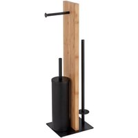 WENKO WC Garnitur Toilettengarnitur LESINA  Schwarz  B 18 cm