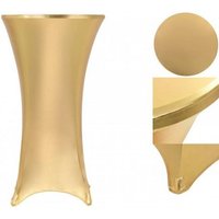 Stuhlhusse 2 Stück Stretch Tischdecken Golden 60 cm  vidaXL