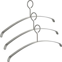 SO TECH  Kleiderbügel echt Edelstahl 455 x 20 x 185 mm   Spar Set  3 tlg   mit geschlossener Öse