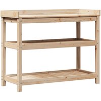 vidaXL Blumenständer Pflanztisch mit Ablagen 108x45x86 5 cm Massivholz Kiefer  1 St 