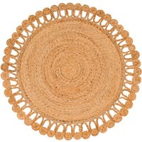 Paco Home Teppich Viborg 597  rund  Höhe: 13 mm  handgefertigter Natur Teppich  Jute  Modern  Boho  Ethno