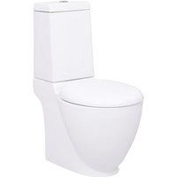 vidaXL Tiefspül WC Keramik Toilette Abgang Horizontal Weiß