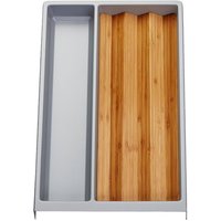 SO TECH  Schubladeneinsatz SEPARADO Individual  300 x 474 x 51 mm  ab 40cm Schrankbreite  1 St   Mehrzweckeinsatz silbergrau genarbt inkl. Bambus Gewürzeinsatz