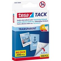 tesa Doppelklebeband Tack transparent  doppelseitige Kebepads  Big Pack  weiß  200 Stück 