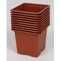 BURI Blumenbank 24x BURI Anzuchttöpfe 10er 8cm Terracotta Pflanzschalen Aussaattopf