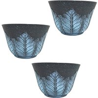HTI Living Blumentopf Blumentopf Nessa Feder Blau 3er Set  Set  3 St.  3 Übertöpfe   Übertopf Kunststoff