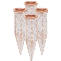 relaxdays Bewässerungssystem Tonkegel zur Bewässerung 4er Set