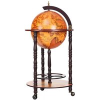 COSTWAY Weinregal  auf Rollen  2 Ebenen Globusbar  47 x 47 x 90 cm