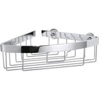 tesa Duschablage ALUXX Duscheckkorb ohne Bohren   8 7 cm : 20 5 cm : 12 5 cm  Packung 1 tlg.  selbstklebendes Hängeregal für die Dusche   chrom   silber glänzend