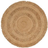 vidaXL Teppich Teppich Jute Handgeflochten 120 cm Rund  Runde
