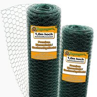 Aquagart Hasendraht 60m Sechseckgeflecht Hühner Kaninchendraht grün Hasendraht 100cm   1 St 