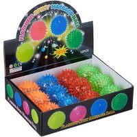relaxdays Flummi LED Igelball 12er Set