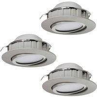 EGLO LED Einbauleuchte Pineda  Leuchtmittel inklusive  Einbauleuchte   Ø8 4 x ET40 cm   nickel matt   3X5 5W inkl.