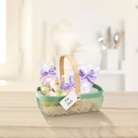 Aufbewahrungskorb mit Bambus Griff  ca. 28x20x10 cm