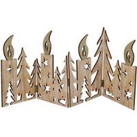 Spetebo Dekoobjekt Deko Weihnachts Silhouette aus Holz klappbar  Kerzen Tannen Aufsteller zur Tischdekoration