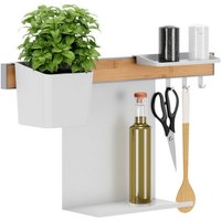 tesa Hakenleiste tesa Küchen Organizer Kombi Set S   selbstklebende Küchenleiste   Komplett Set  5 St.  inkl. Kräutertopf  2 Ablagen  Hakenleiste  3 Haken   Flexible Organisationsleiste für die Küche  Montage ohne Bohren